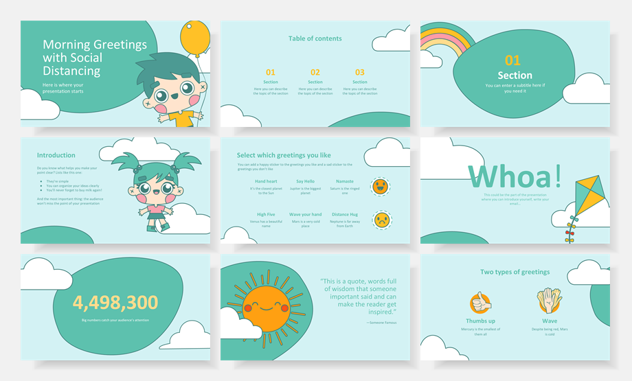 超萌卡通教育PPT模板