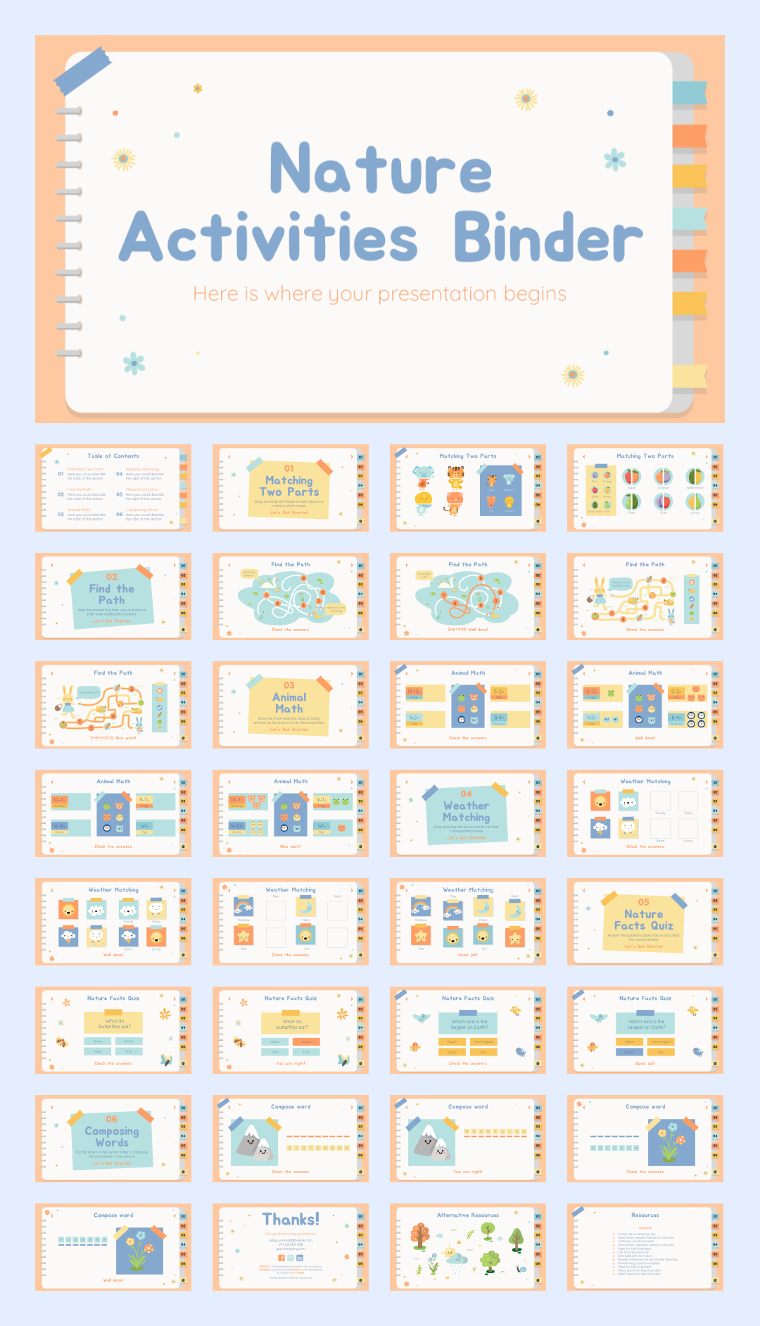 超萌卡通教育PPT模板