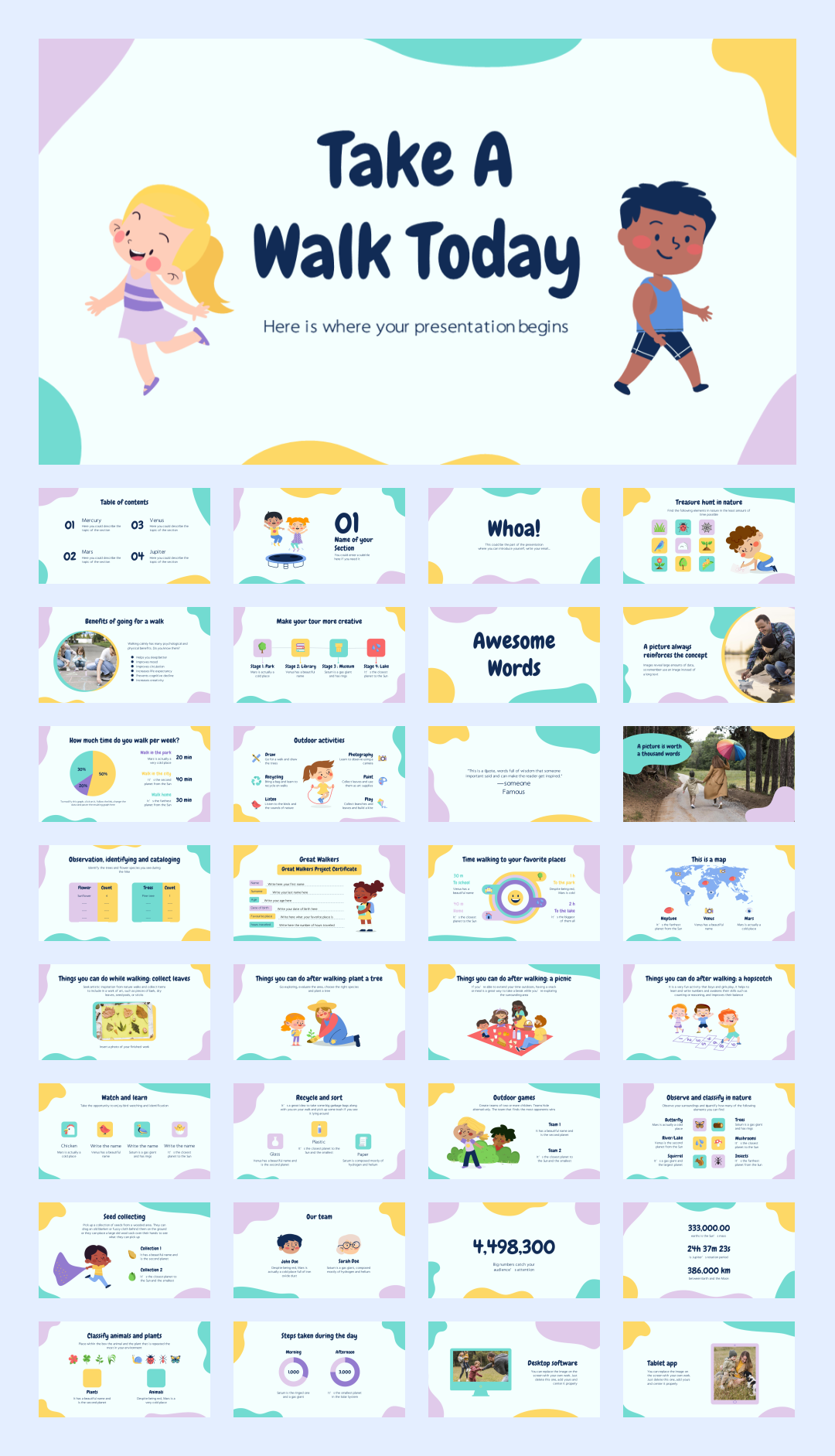 超萌卡通教育PPT模板