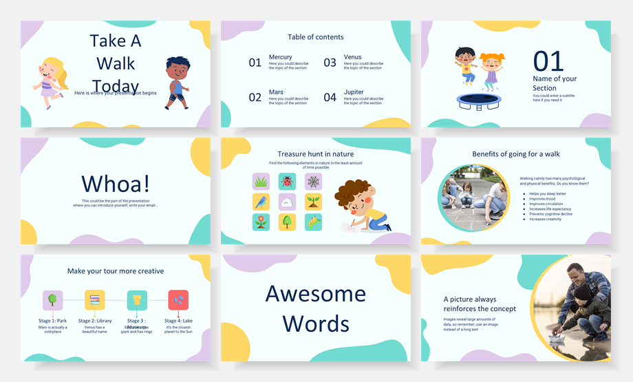 超萌卡通教育PPT模板