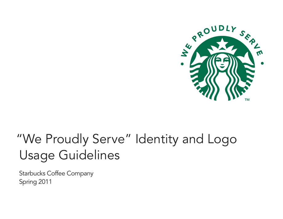 QSR Starbucks ‘We Proudly Serve’ Logo Usage Guideline品牌VI手册.pdf