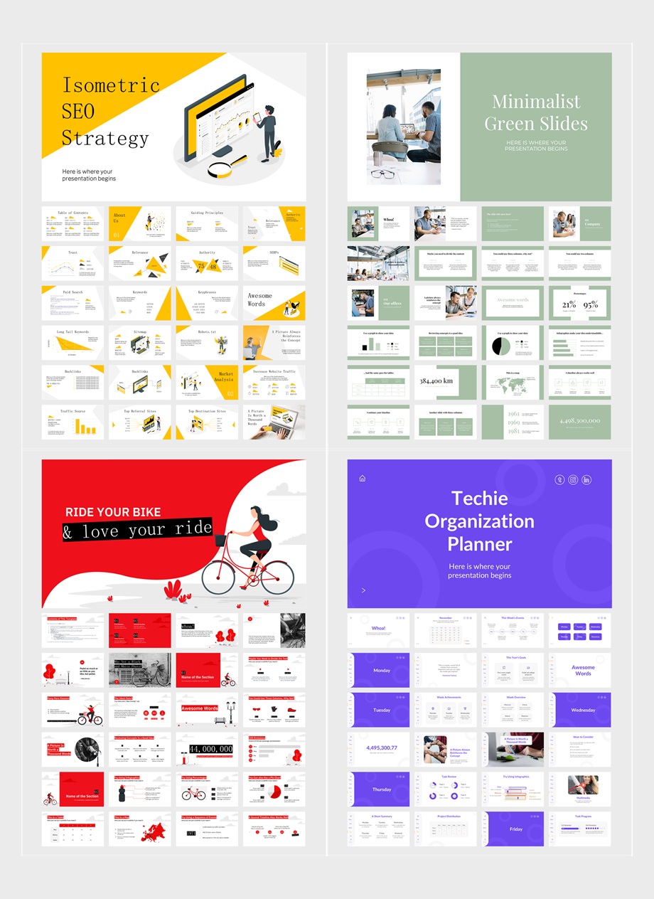 45份扁平商务风PPT模板，一键打包[S60]