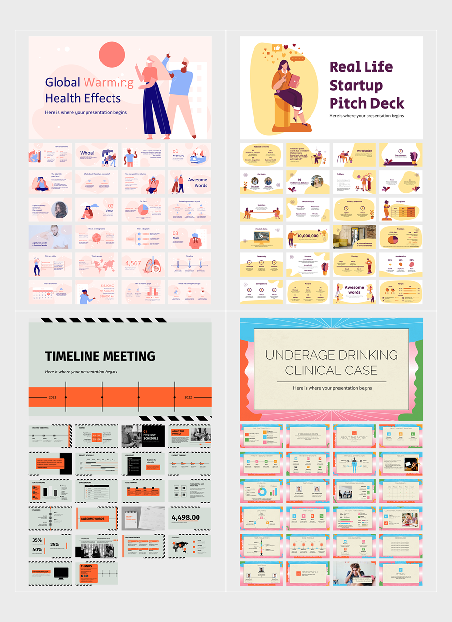 45份扁平商务风PPT模板，一键打包[S60]