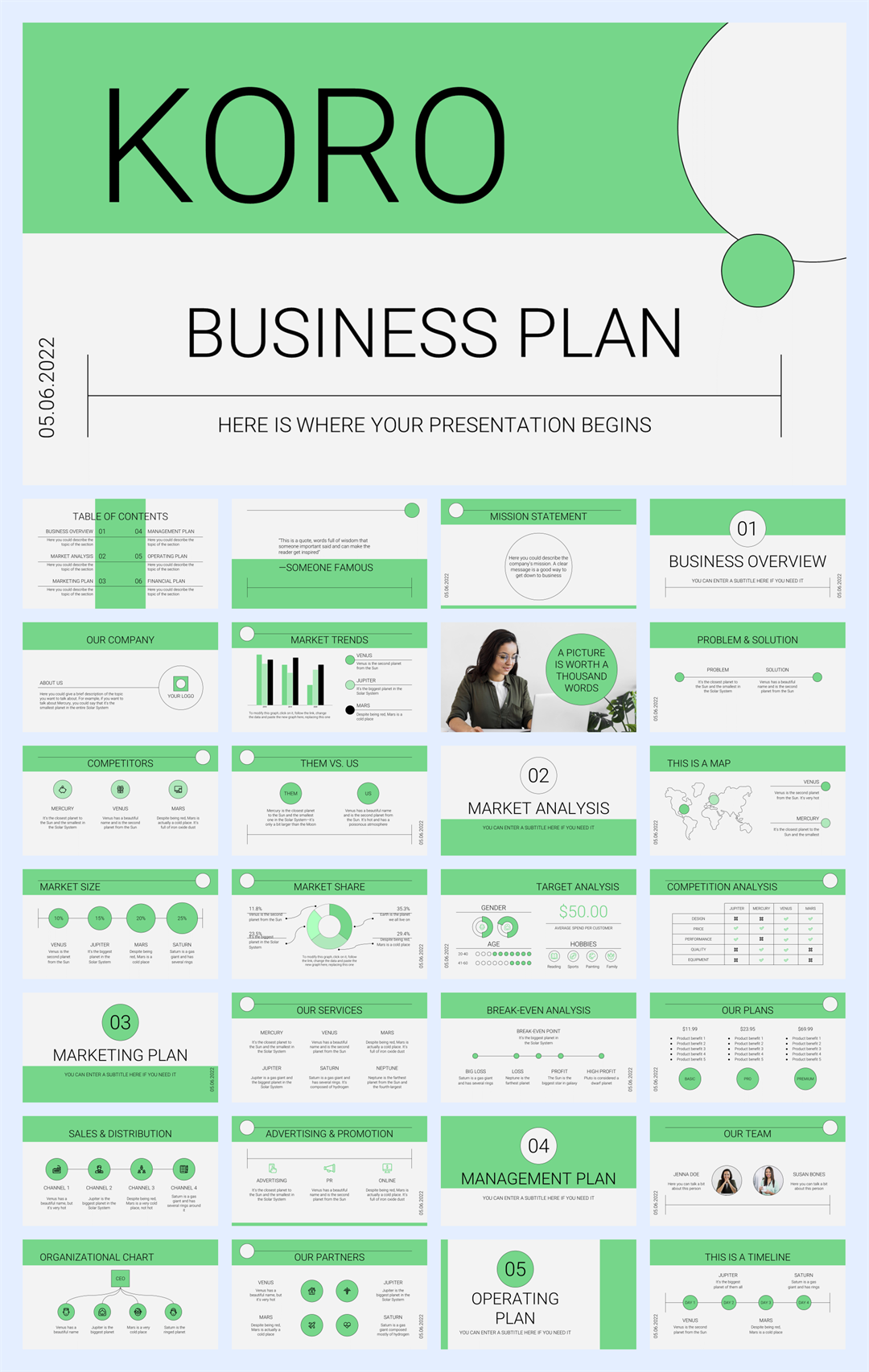 扁平商务风PPT模板