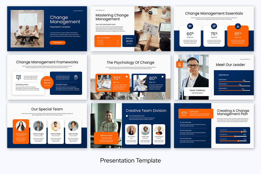 变更管理PPT模板 (PPTX)