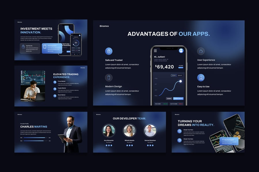 移动贸易应用PPT模板 (PPTX)