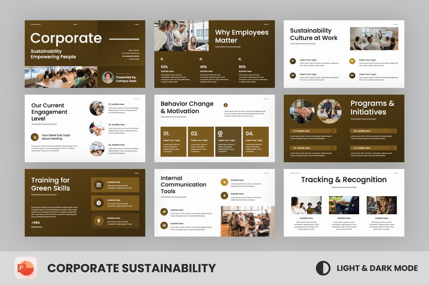 公司可持续性项目介绍PPT模板 (PPTX)