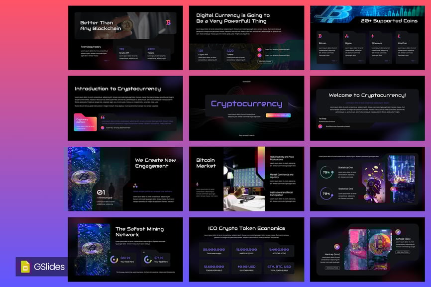 加密货币PPT模板 (PPTX)
