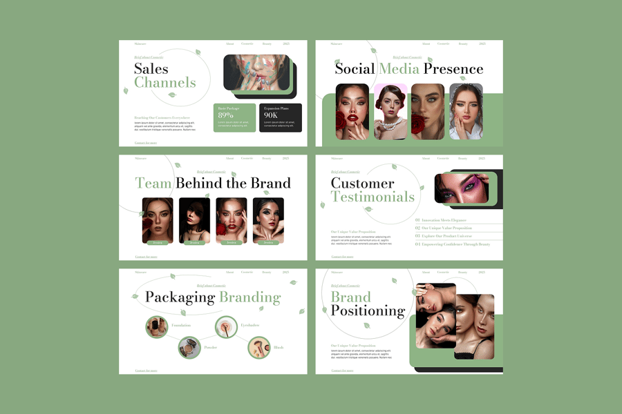 美容介绍PPT模板 (PPTX)