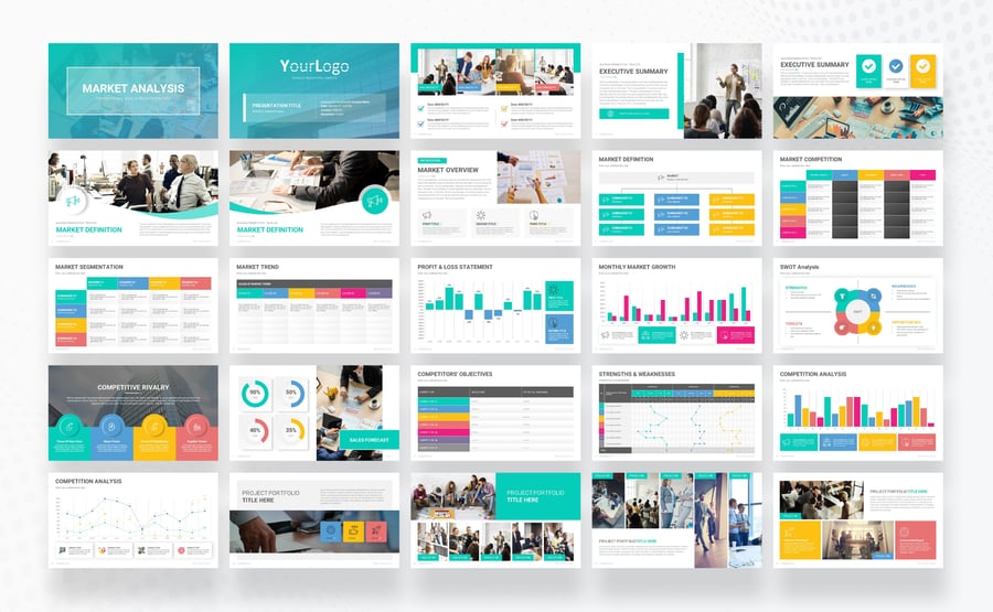 市场分析PPT模板 (PPTX)