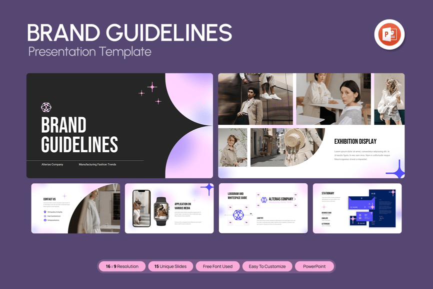 品牌指南PPT模板 (PPTX)