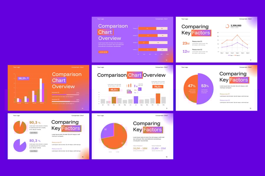 比较图表PPT模板 (PPTX)