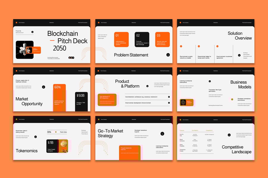 现代区块链PPT模板 (PPT,PPTX)