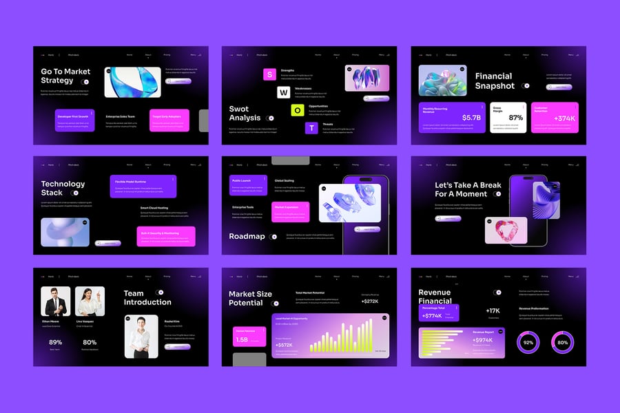 AI项目路演PPT模板 (PPT,PPTX)