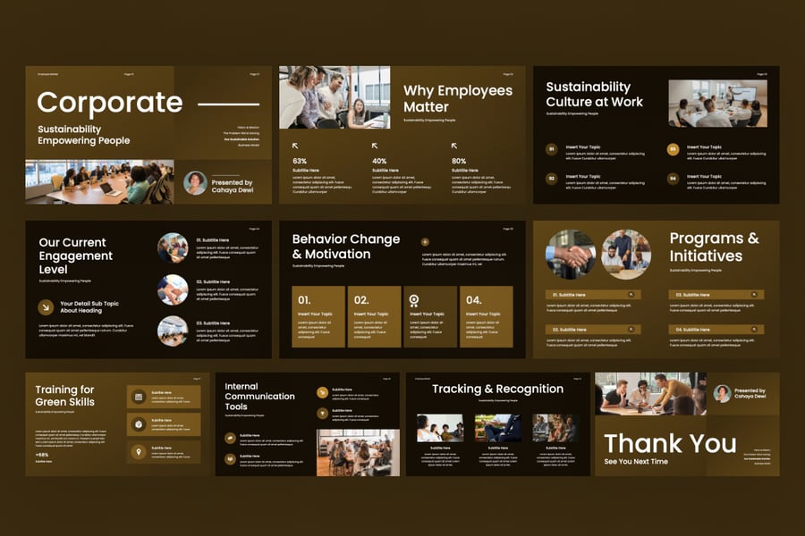 公司可持续性项目介绍PPT模板 (PPTX)