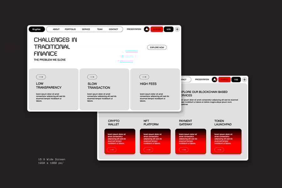 白色红加密业务演示文稿PPT模板 (PPTX,PPT)