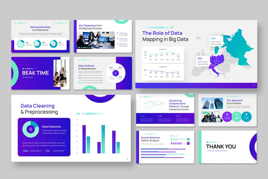 大数据过程PPT模板 (PPTX)