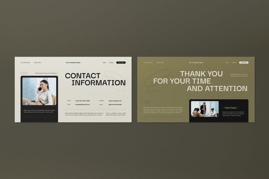 奶油绿色现代公司项目建议PPT模板 (PPT,PPTX)