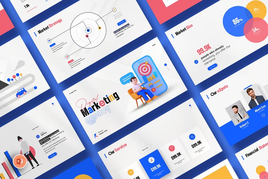 数字营销策略PPT模板 (PPTX)