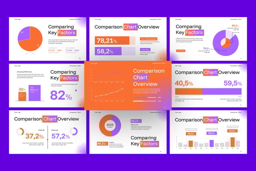 比较图表PPT模板 (PPTX)