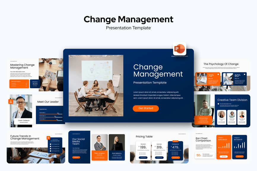 变更管理PPT模板 (PPTX)