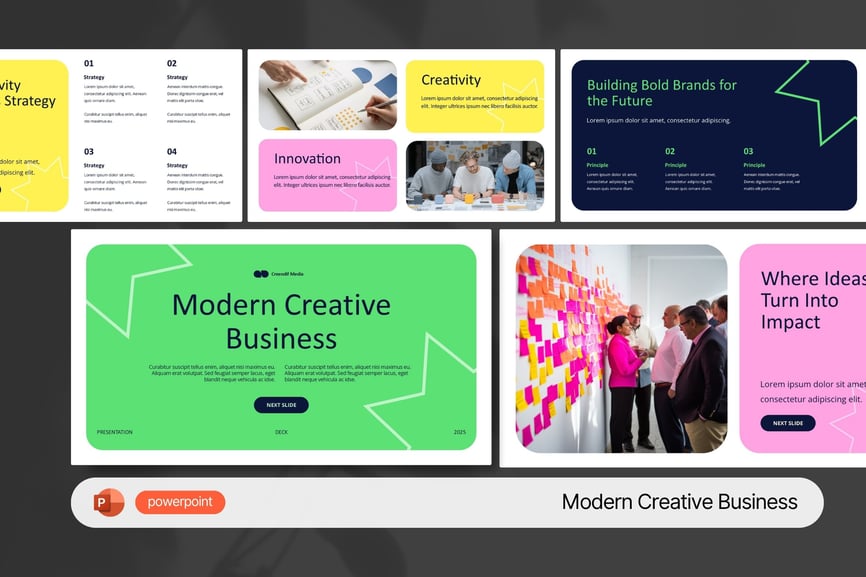 现代创意业务PPT模板 (PPTX)