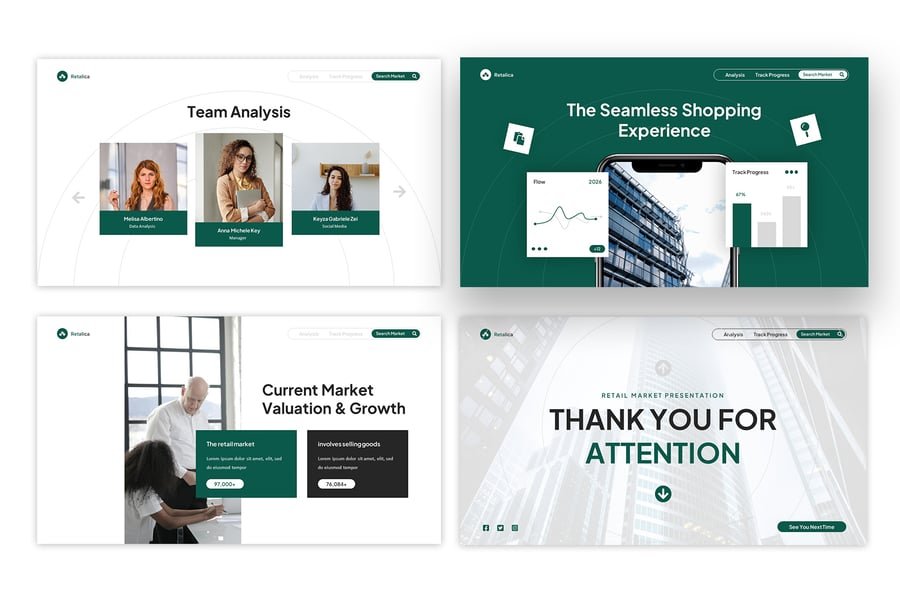 零售市场PPT模板 (PPTX)