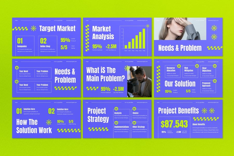 蓝色现代公司项目建议PPT模板 (PPT,PPTX)