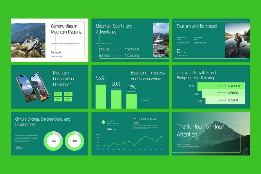 度假景区介绍PPT模板 (PPTX)