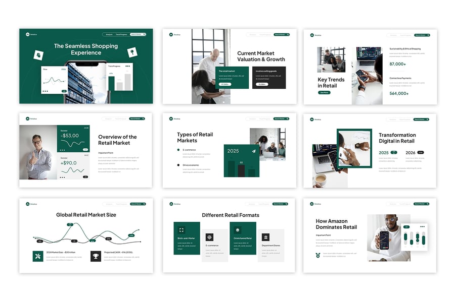 零售市场PPT模板 (PPTX)