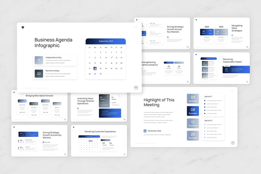商业议程演示文稿PPT模板 (PPTX,PPT)