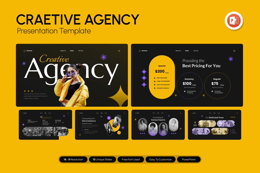 代理创意演示模板PPT模板 (PPTX)