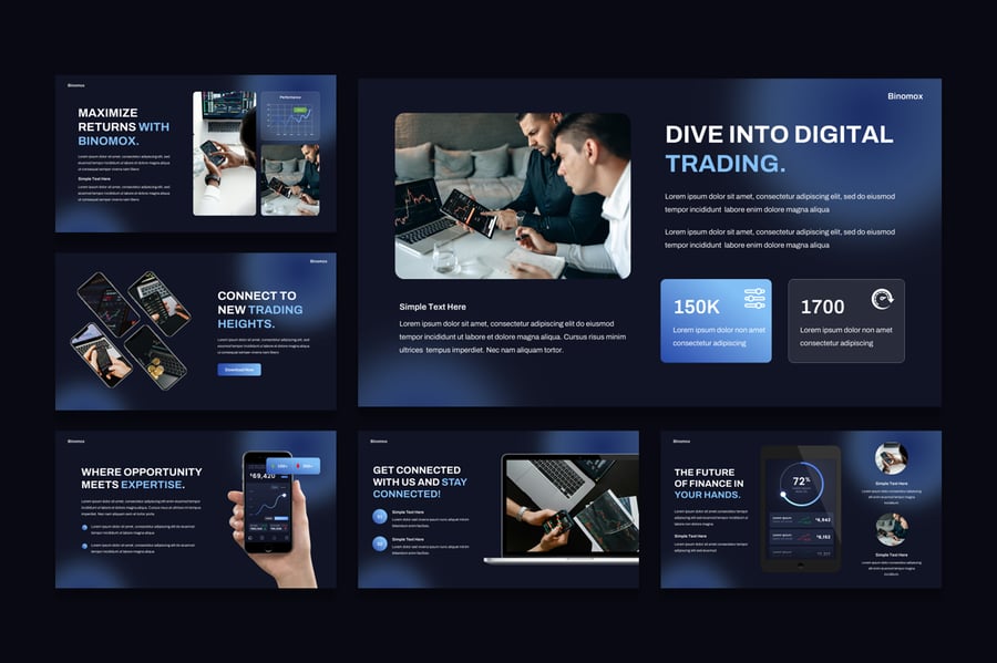 移动贸易应用PPT模板 (PPTX)