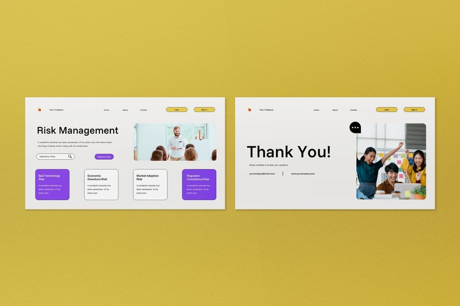 黄色现代公司业务建议PPT模板 (PPT,PPTX)