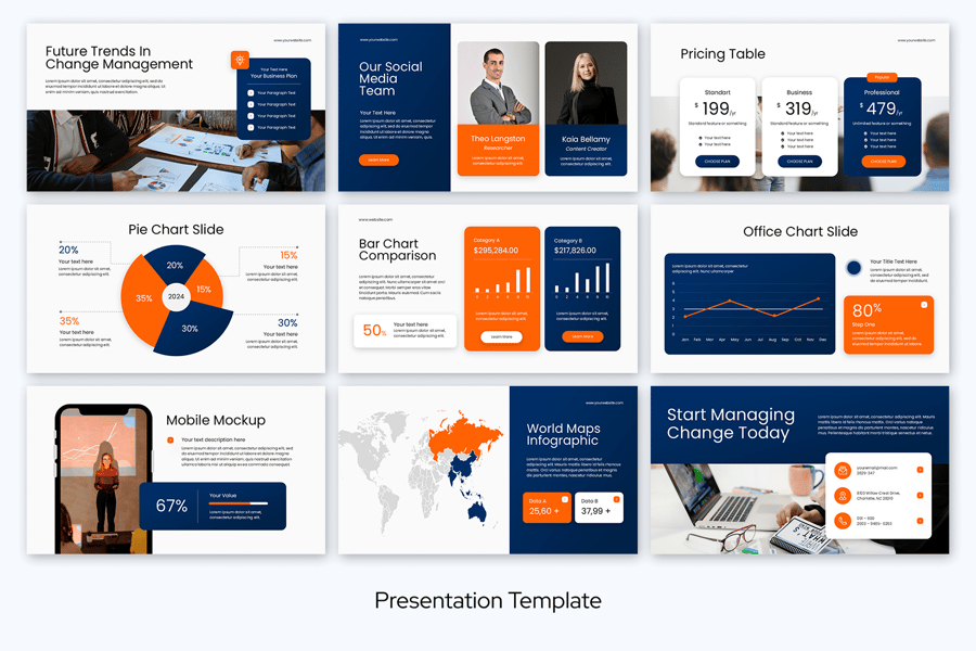 变更管理PPT模板 (PPTX)
