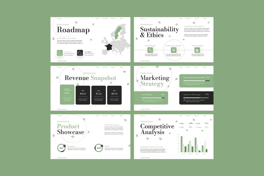 美容介绍PPT模板 (PPTX)