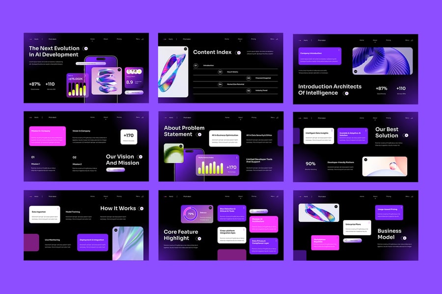 AI项目路演PPT模板 (PPT,PPTX)