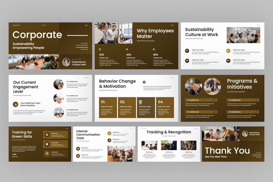 公司可持续性项目介绍PPT模板 (PPTX)