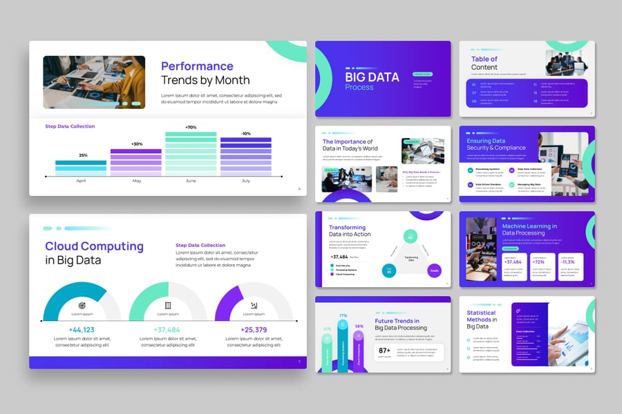 大数据过程PPT模板 (PPTX)