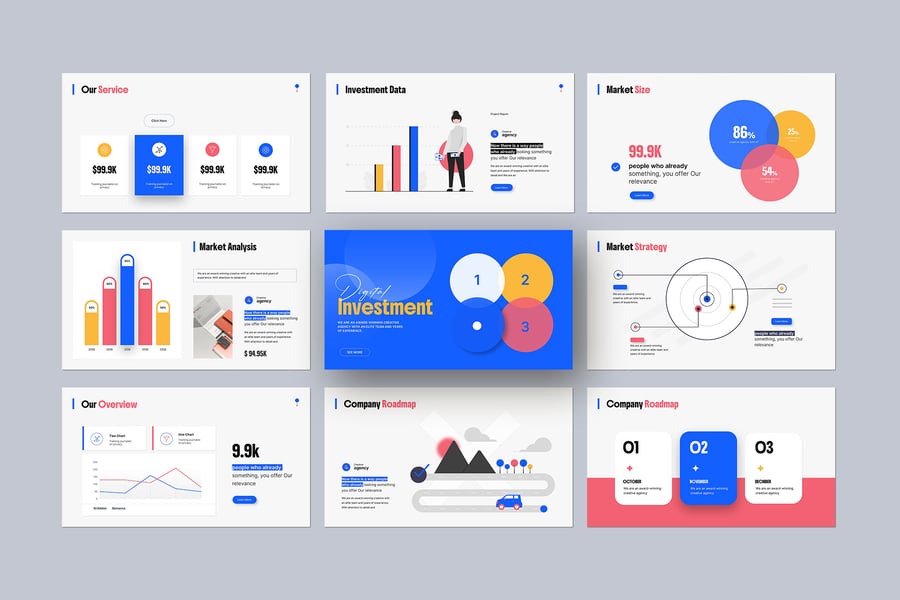 数字营销策略PPT模板 (PPTX)