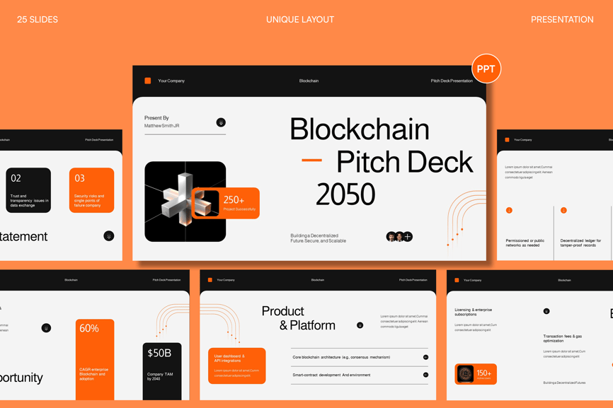 现代区块链PPT模板 (PPT,PPTX)