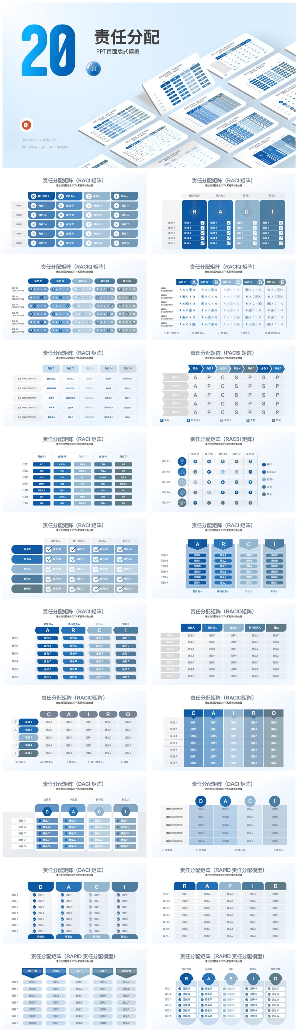 责任分配模型PPT，让每个人都各司其职