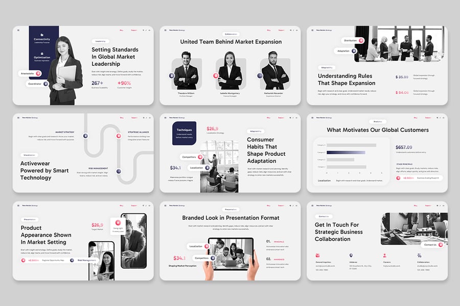 市场目标策略PPT模板 (PPTX)