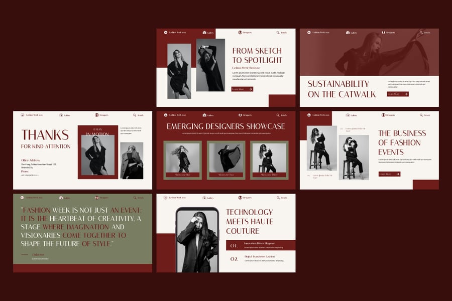 时装周PPT模板 (PPTX)