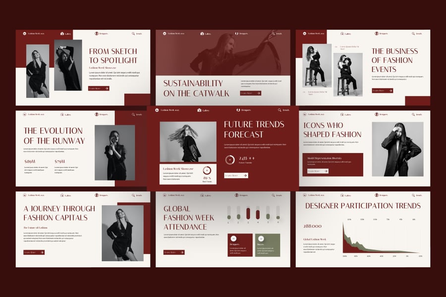 时装周PPT模板 (PPTX)