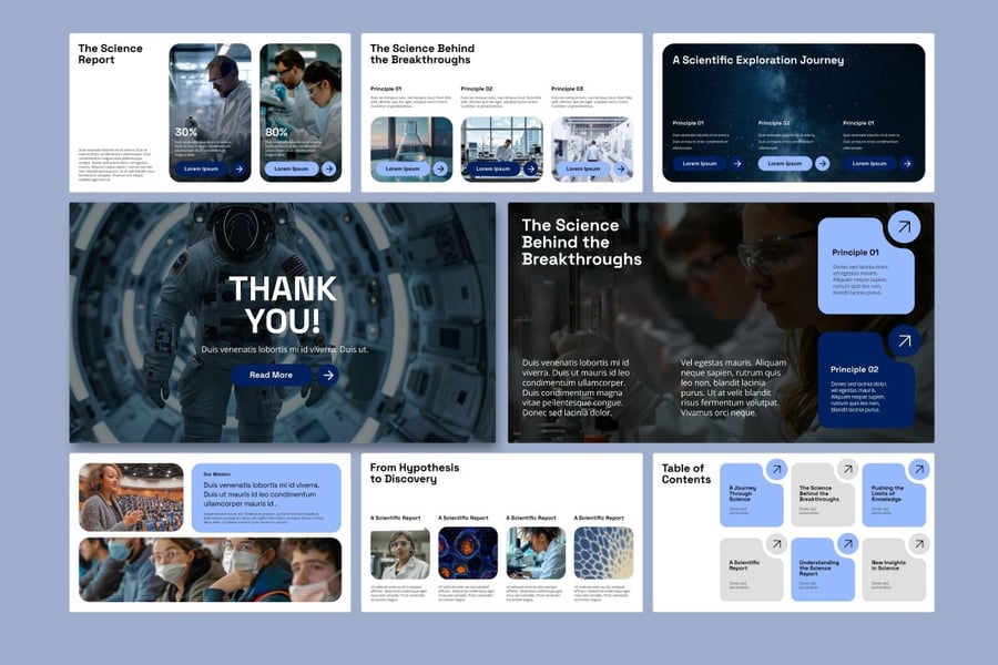 现代科学教育PPT模板 (PPTX)