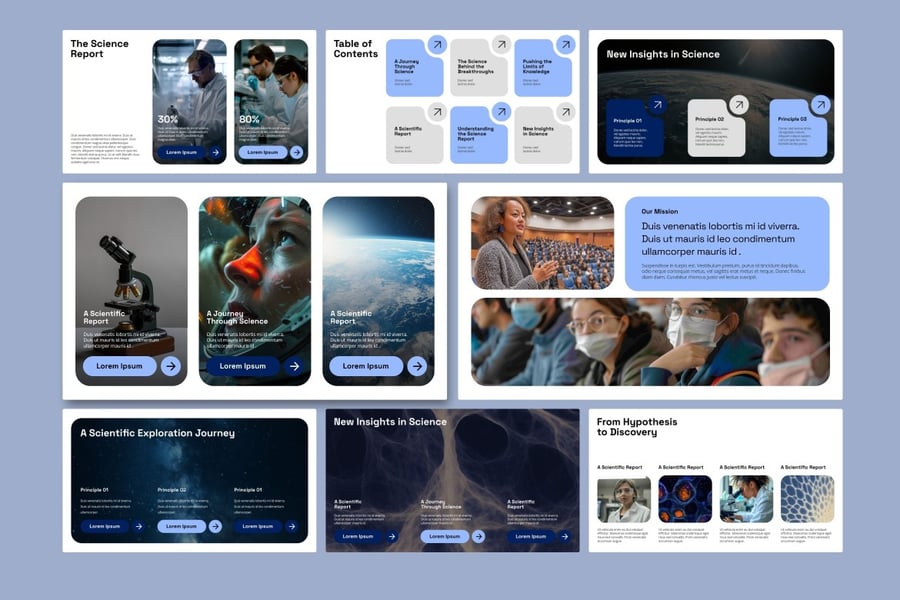 现代科学教育PPT模板 (PPTX)