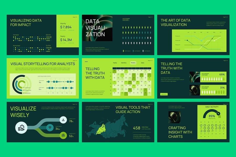 数据可视化PPT模板 (PPTX)