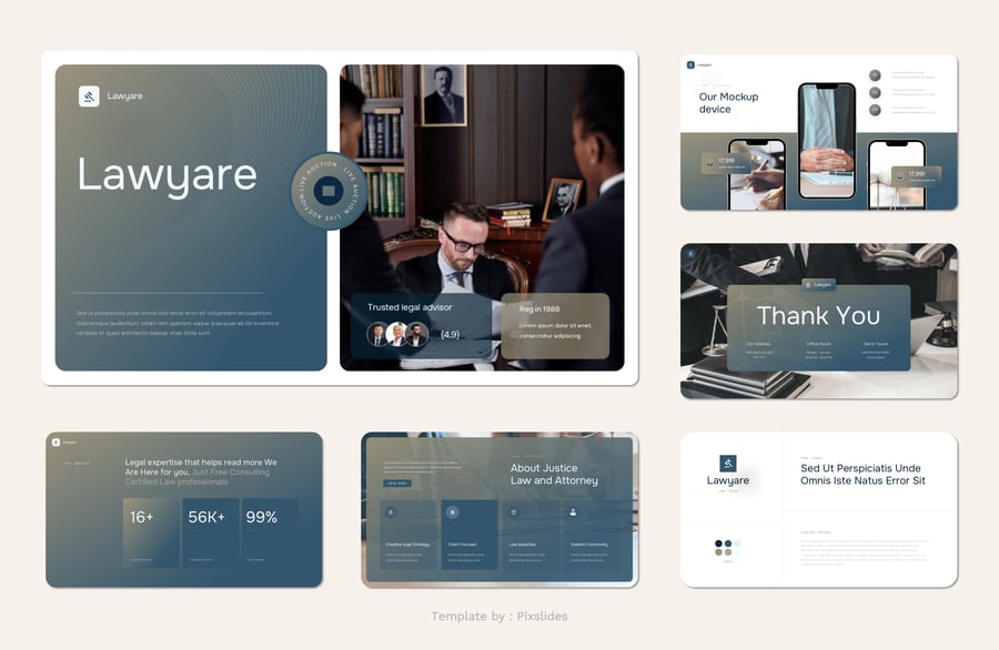 法律与律师PPT模板 (PPTX)