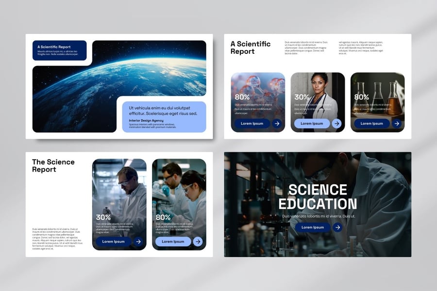 现代科学教育PPT模板 (PPTX)